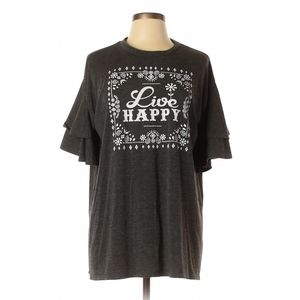 Assorted Brands 'Live Happy' Ruffle Short Sleeve T
